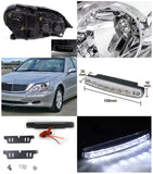 Coolstuffguru Compatible with Chrome Mercedes Benz S Class Projector Headlight+LED Fog DRL Lamp