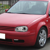 Coolstuffguru Compatible with Chrome Golf MK4 GTI R8 Style Projector Headlights+8 LED DRL Fog Lamp