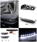 Coolstuffguru Compatible with Toyota Corolla Crystal Black Headlights+Corner Lamps+8-LED DRL Fog Lamps