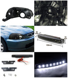 Coolstuffguru Compatible with Honda Civic DX EX Smoke Headlight+LED Front Fog DRL Lamp