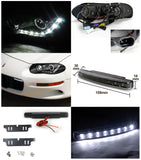 Coolstuffguru Compatible with Chevy Camaro Black R8 Style Projector Headlight+8-LED Compatible with Lamp DRL