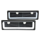 Coolstuffguru LED Bumper Light Signal Lamp Black Compatible with GMC C/K Chevy C10 1500 2500 1988-1999