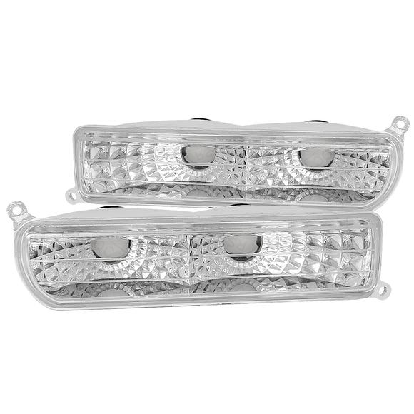 Coolstuffguru Compatible with Jeep Cherokee Chrome Clear Bumper Signal Side Lights