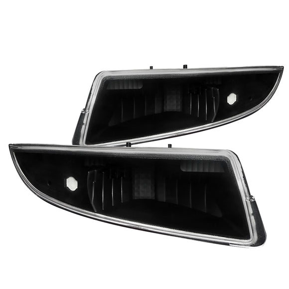 Coolstuffguru Black Housing Clear Lens Front Bumper Lights Compatible with Chevy Camaro 1993-2002 L+R Pair Assembly