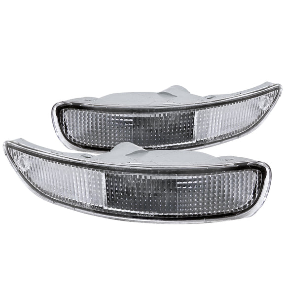Coolstuffguru Compatible with Toyota Corolla Chrome/ Clear Bumper Lamps Signal Lights