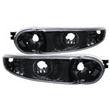 Coolstuffguru Compatible with GMC Sierra Yukon Denali Jet Black Bumper Lights Turn Signal Lamps Left+Right