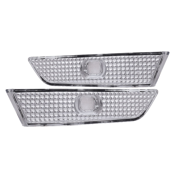 Coolstuffguru Compatible with Infiniti G35 2D Bumper Reflector Side Marker Lights Chrome