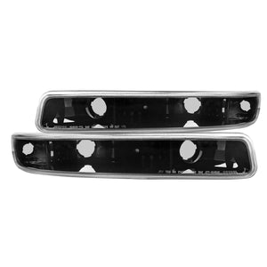 Coolstuffguru Compatible with GMC Sierra Yukon Bumper Replacement Lights Turn Signal Lamps Shiny Black Pair