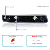 Coolstuffguru Smoke Lens LED Light Bar Projector Headlight + Bumper Light Compatible with GMC Sierra 1500 2500 3500 1999-2006, Yukon, XL, L+R Pair Head Light Lamp Assembly