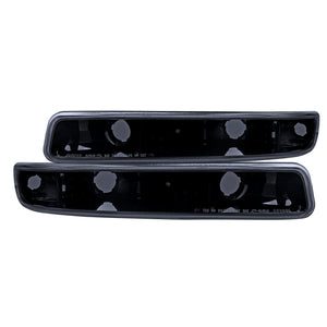 Coolstuffguru Compatible with Gmc Sierra 1500 2500 3500 Yukon Xl, Smoked Lens Bumper Lights Lamps Pair