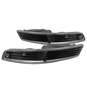 Coolstuffguru Black Housing Clear Lens Bumper Lights and Turn Signal Lamps Left + Right Pair Compatible with/Replacement For 1994-1997 Acura Integra