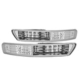 Coolstuffguru Chrome Housing Clear Lens Bumper Lights Compatible with/Replacement For 1998-2001 Acura Integra Turn Signal Lamps Left + Right Pair