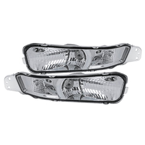 Coolstuffguru Chrome Housing Clear Lens Bumper Lights Compatible with 2005-2009 Mustang Turn Signal Lamps Left + Right Pair