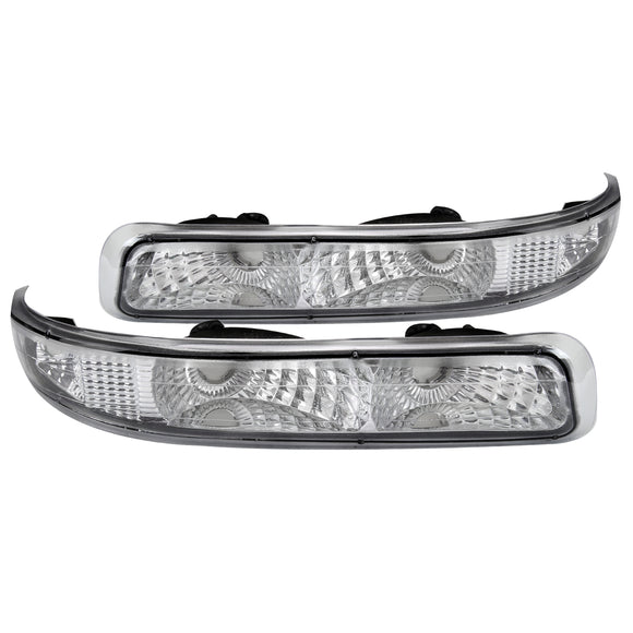 Coolstuffguru Compatible with Chevy Silverado Tahoe Suburban Replacement Euro Chrome Bumper Parking Lights