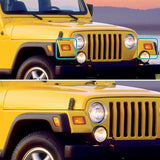 Coolstuffguru Compatible with Jeep Wrangler Replacement Amber Lens Front Signal Bumper Lights Pair