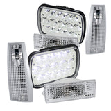 Coolstuffguru Compatible with Jeep Cherokee Clear 7" x 6" 15-LED Headlights+Corner Signal Lights+Bumper La