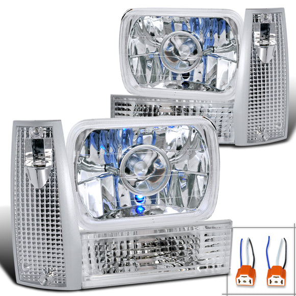 Coolstuffguru Compatible with Jeep Cherokee Projector Headlights+Crystal Clear Corner+Bumper Lamps