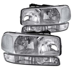 Coolstuffguru Headlights Turn Signal Bumper Lamps Compatible with GMC Sierra 1999-2006, 2000-2006 Yukon XL, L+R Pair Assembly