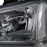 Coolstuffguru Compatible with Chevy Silverado Crystal Clear Lens Headlights with Bumper Lamps