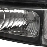 Coolstuffguru Compatible with Chevy Silverado Headlight Black Clear Replacement+Bumper Lamps Left+Right