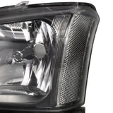 Coolstuffguru Compatible with Chevy Silverado Headlight Black Clear Replacement+Bumper Lamps Left+Right