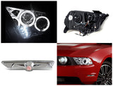 Coolstuffguru Compatible with Ford Mustang Chrome Halo Projector Headlights+Bumper Side Marker Lights