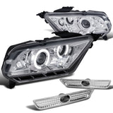 Coolstuffguru Compatible with Ford Mustang Chrome Halo Projector Headlights+Bumper Side Marker Lights