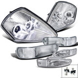 Coolstuffguru Compatible with Eclipse Dual Halo Rim Projector Chrome Headlights+Front+Rear Bumper Lamp