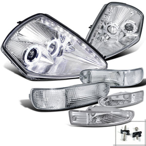 Coolstuffguru Compatible with Eclipse Dual Halo LED Projector Chrome Headlights+Front+Rear Bumper Lamp
