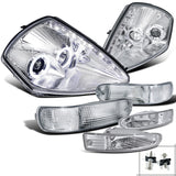 Coolstuffguru Compatible with Eclipse Dual Halo LED Projector Chrome Headlights+Front+Rear Bumper Lamp