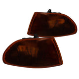 Coolstuffguru Compatible with Honda Civic Dx Ex Lx 4Dr Signal Corner Lights Smoked Amber