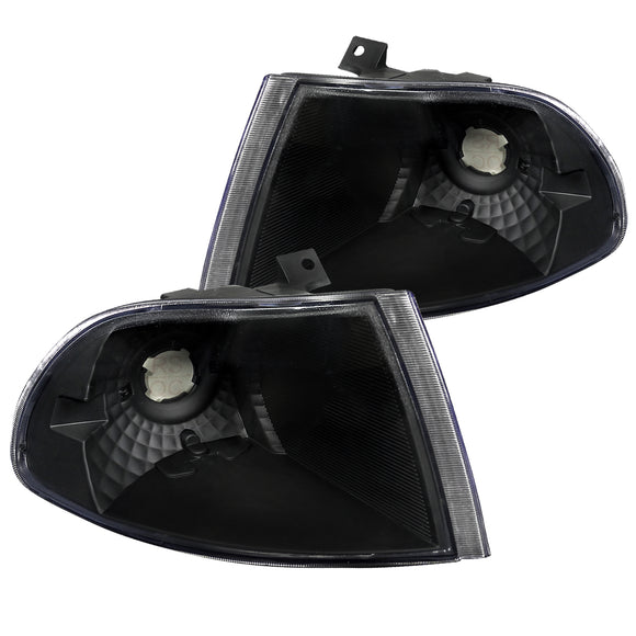 Coolstuffguru Compatible with Honda Civic Ex Dx Lx 4 Door Sedan, Black Housing Black Housing Corner Lights