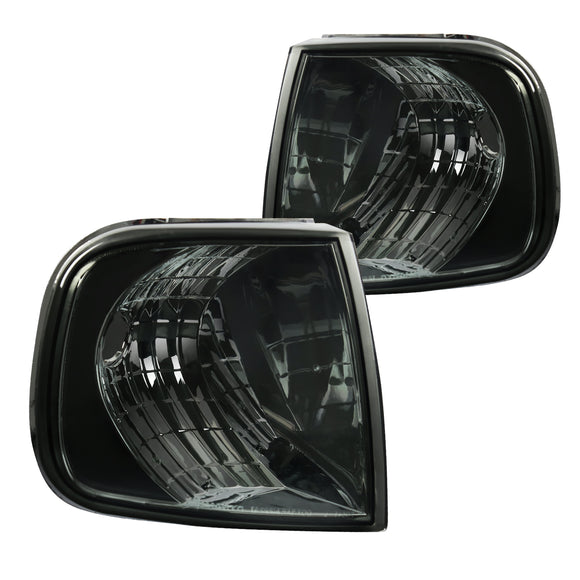 Coolstuffguru Compatible with Ford F150 F-150 Heritage Expedition Smoke Tinted Corner Lamps Signal Lights Pair