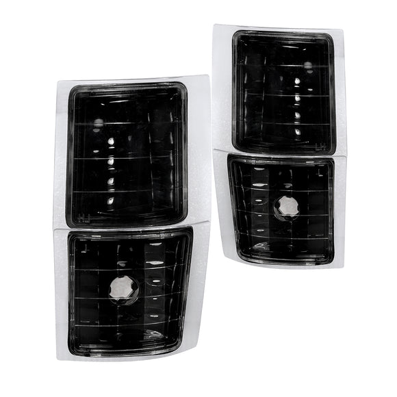 Coolstuffguru Compatible with Chevy Tahoe C/K Suburban Corner Lights Signal Park Lamps Black Clear