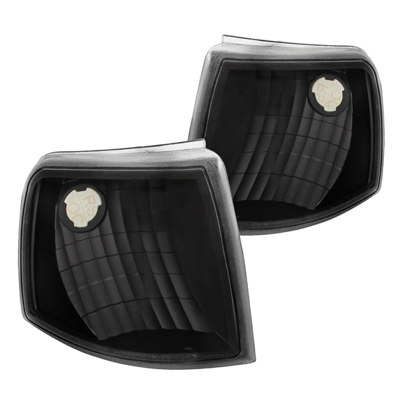 Coolstuffguru Compatible with Ford Ranger Black Clear Front Bumper Corner Turn Signal Park Lights Pair