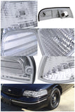 Coolstuffguru Compatible with Ford Crown Victoria Euro Chrome Clear Corner Turn Signal Lights