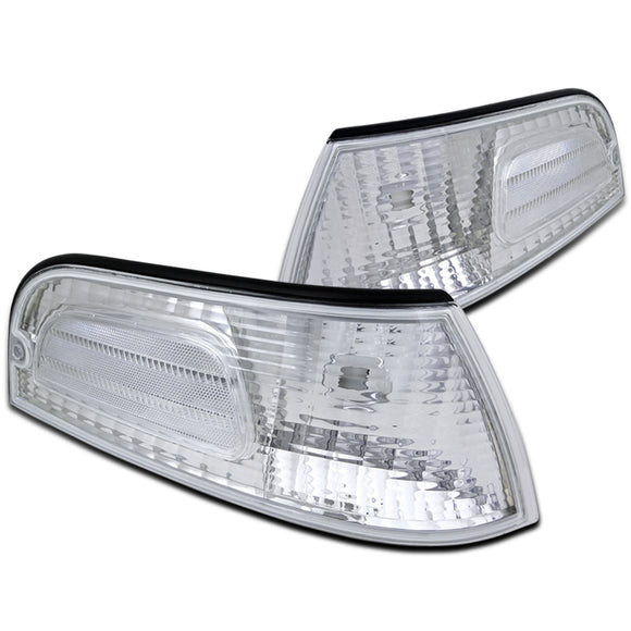 Coolstuffguru Compatible with Ford Crown Victoria Euro Chrome Clear Corner Turn Signal Lights