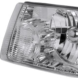 Coolstuffguru Compatible with Ford Ranger Pickup Euro Chrome Headlights+Clear Corner Signal Lamps