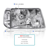 Coolstuffguru Compatible with Ford Ranger Pickup Euro Chrome Headlights+Clear Corner Signal Lamps