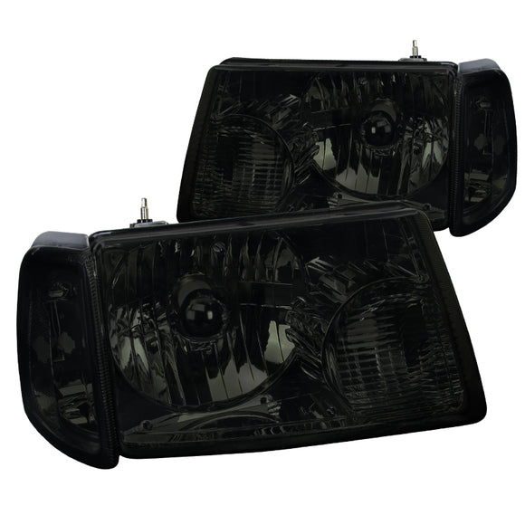 Coolstuffguru Compatible with Ford Ranger Pickup Euro Smoke Headlights+Tinted Corner Signal Lamps