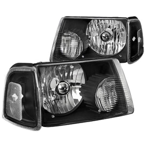 Coolstuffguru Compatible with Ford Ranger Pickup Euro Black Headlights+Clear Corner Signal Lamps