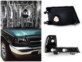 Coolstuffguru Compatible with Ford Ranger Headlights Black+Corner Turn Signal Bumper Lamp