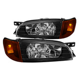 Coolstuffguru Compatible with Subaru Impreza WRX Black Headlights+Amber Corner Turn Signal Lamps