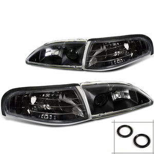 Coolstuffguru Compatible with Ford Mustang GT SVT Cobra Euro Black Projector Headlights+Corner Lamp