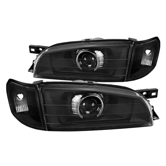 Coolstuffguru Compatible with Subaru Impreza Black Projector Headlights+Corner Lamps Turning Signal Lights