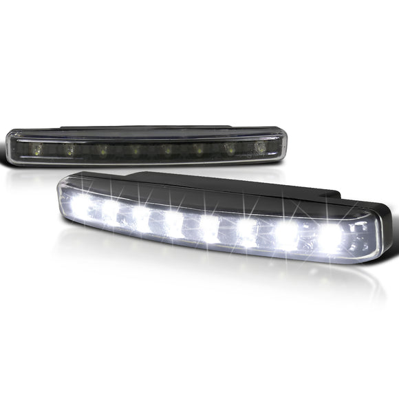 Coolstuffguru Pair LED Driving Bumper Black Fog Lamps w/8 SMD LED Bulbs 6000K DC 12V 4W