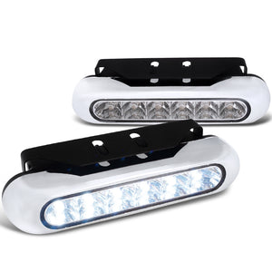 Coolstuffguru Chrome 12 LED Fog Daytime Running Lights Bumper Driving Lamps Pair 1.2W