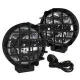 Coolstuffguru 2 Piece 6" Round Black Guard 4x4 Off Road Chrome Fog Light, Wiring Kit, Switch