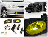 Coolstuffguru Compatible with Amber/ Yellow Honda Civic 2Dr 4Dr Driving Lights Fog Lamps+Switch & Bulbs Set