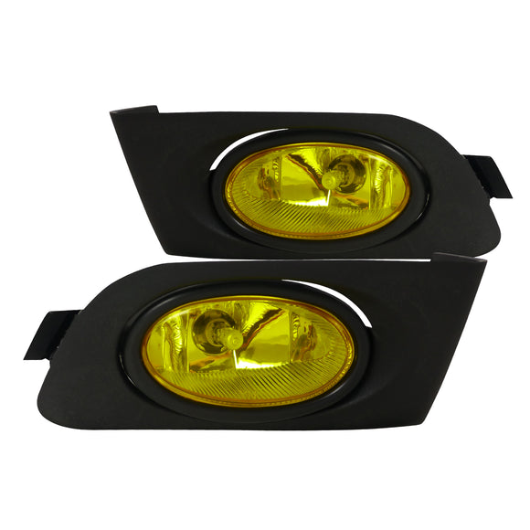 Coolstuffguru Compatible with Amber/ Yellow Honda Civic 2Dr 4Dr Driving Lights Fog Lamps+Switch & Bulbs Set